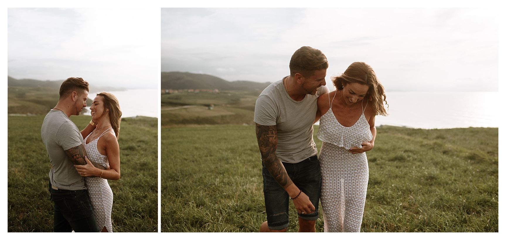 sesión de pareja al atardecer
