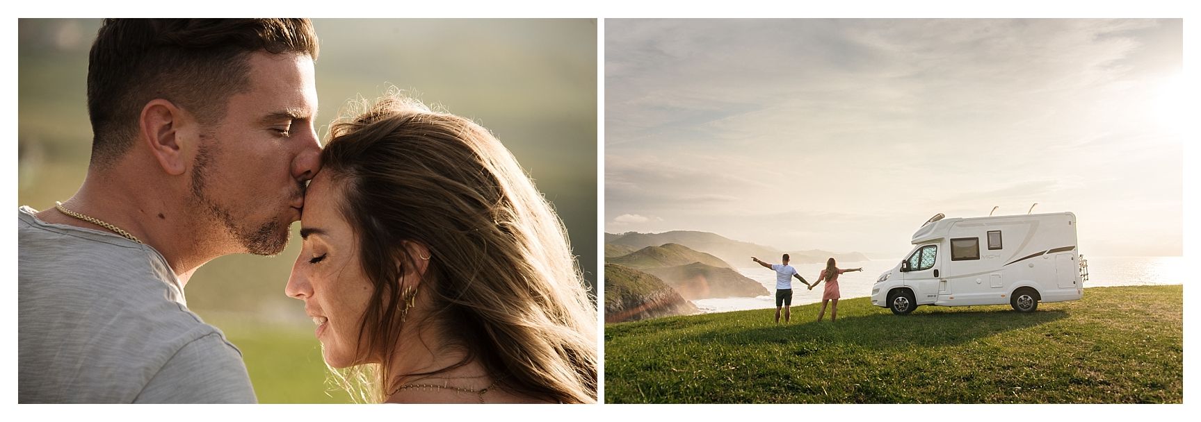 sesión de pareja al atardecer